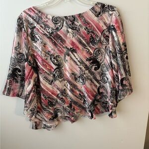 Pink and silver patterned top